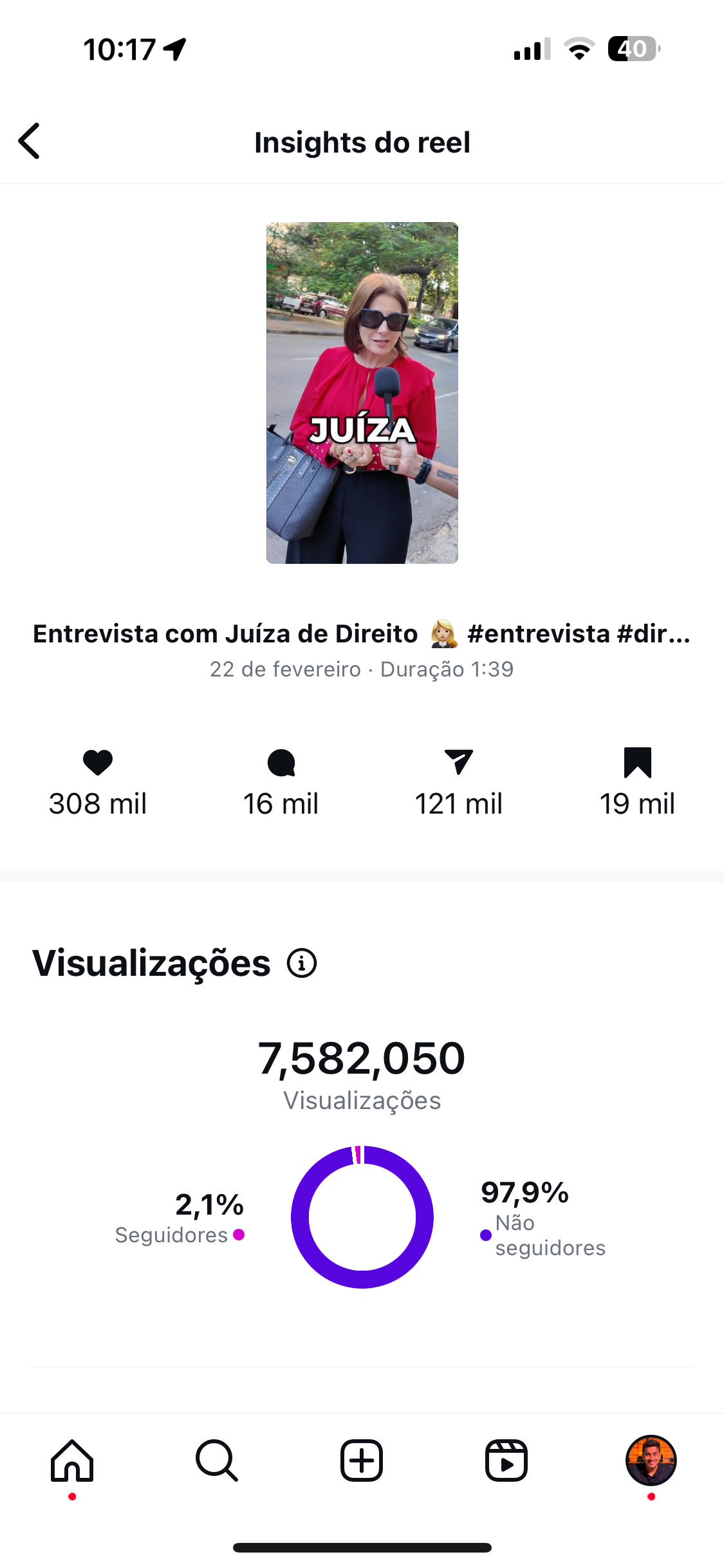 Insights do Reel